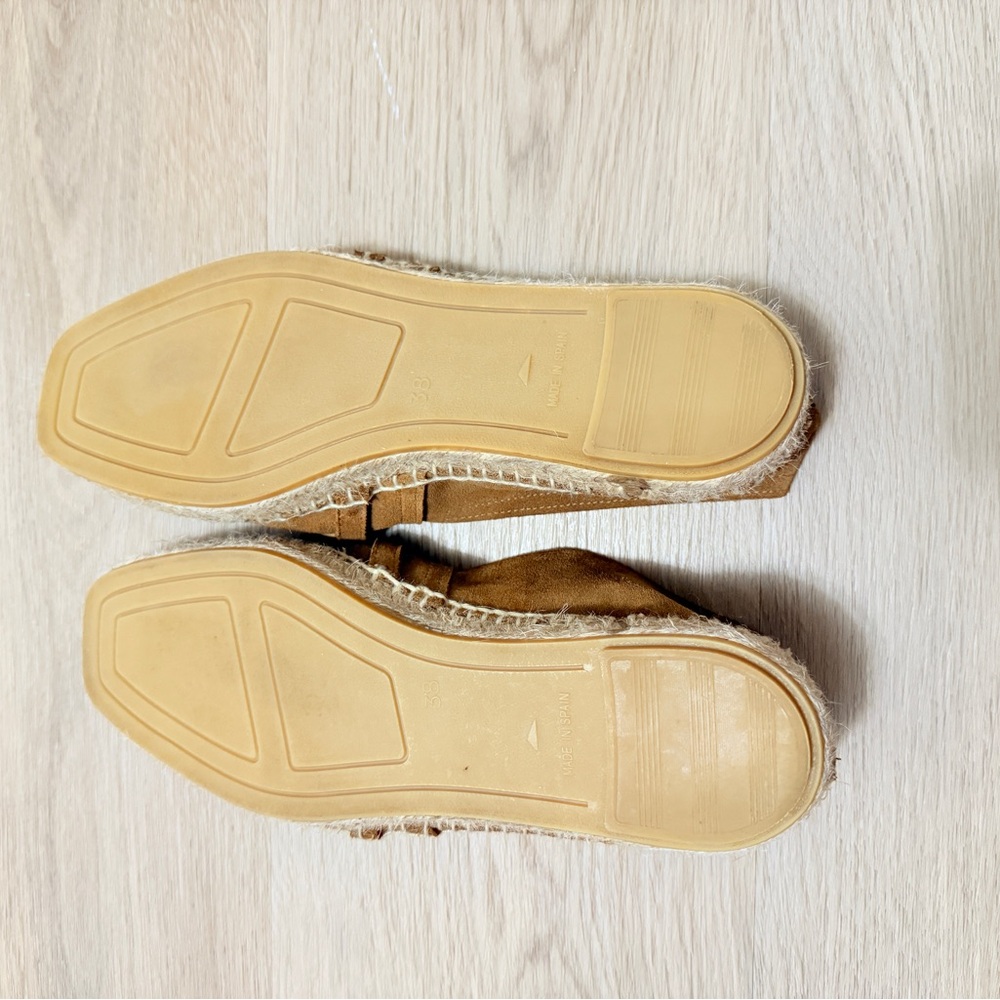 Maypol Tan Suede Gold Chain Espadrille Loafers EU 38 Made in Spain - Picture 7 of 15